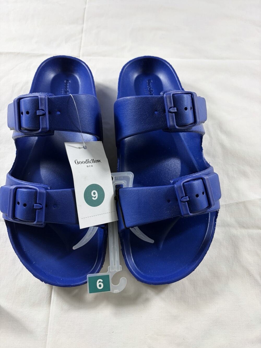 MENS NAVY BLUE SIZE 9 NWT GOOD FELLOWS SLIP ON SANDALS